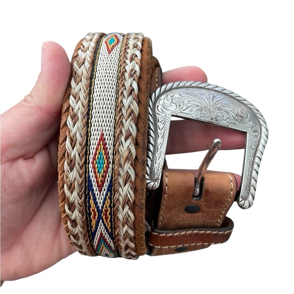 Tony Lama Other - Tony Lama Men's Aged Bark Badlands Horse-Hair Belt